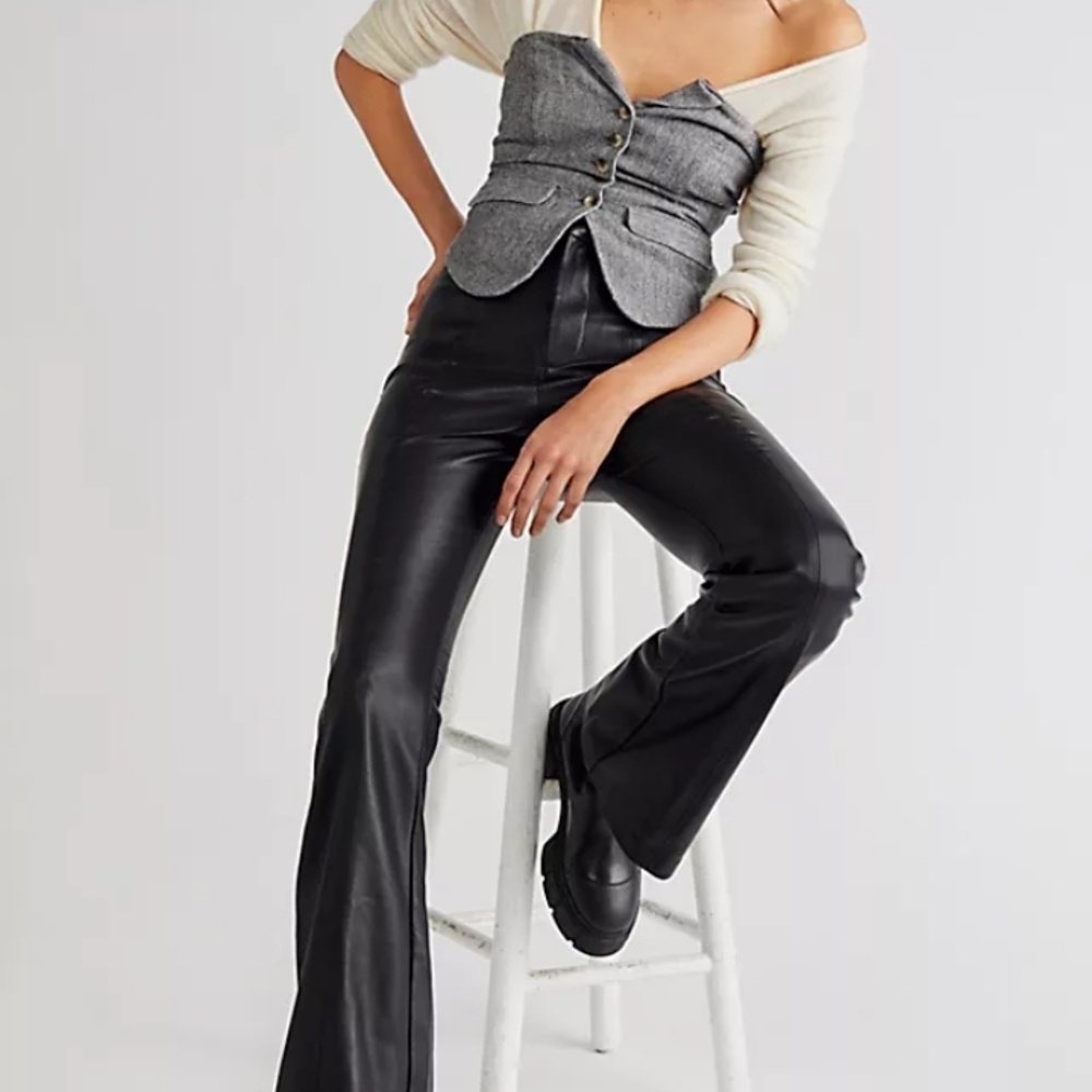 Zara Black Leather Pants